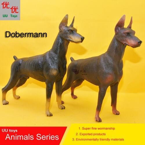 Hot toys: Dobermann dog simulation model Animals kids toys children educational props