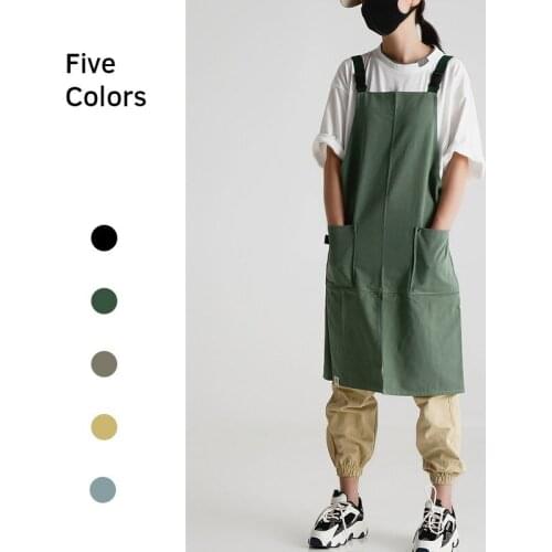 Korean Version of The Apron Waterproof Home Daily Kitchen Restaurant Waiter Work Clothes Pure Cotton