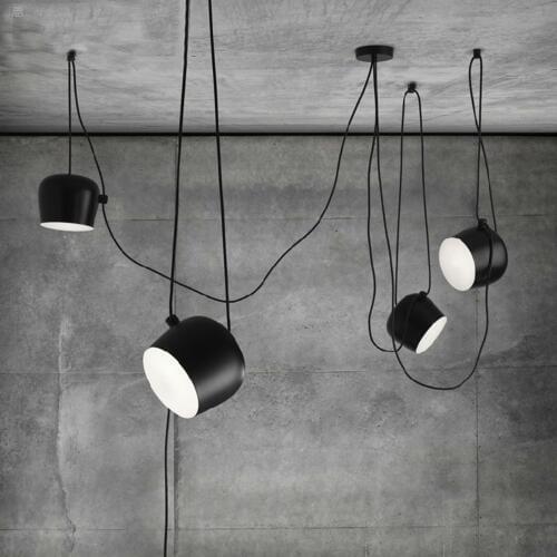 Modern White Black Chandelier Lighting 1/2/3/5 Lights Aluminium LED Retro Hanging Lights for Dining Room Living room Office Bar