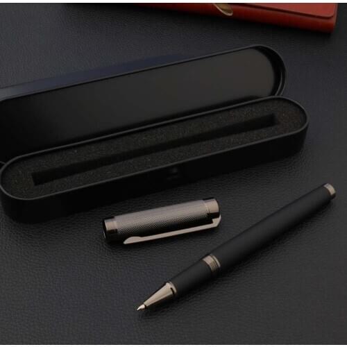 Metal 9902 Set Box Carbon Fibre Ball Point Pen Gun Black Signature Ink Pens Stationery Office school supplies Writing Gift