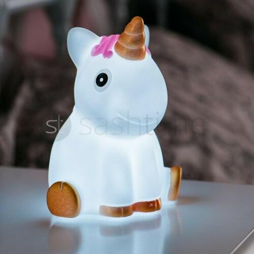 Cute Unicorn Head LED Unicorn Table Lamp Night Light Kids Room Lights Gift Decor
