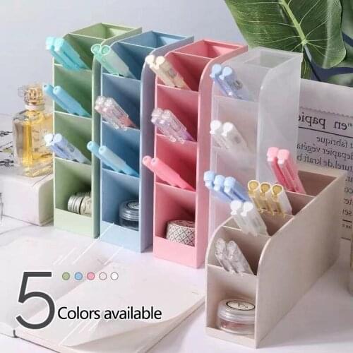 Nordic Simple Pen Holder Student Desk Organizer Home Office Storage Stationery Organizer Multi Grid Slant Insert Storage Box
