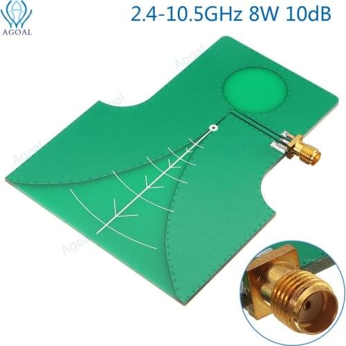 NEW 1PCS 2.4-10.5GHz 8W 10dB UWB directional high gain wideband TEM antenna 2.4g image transmission antenna