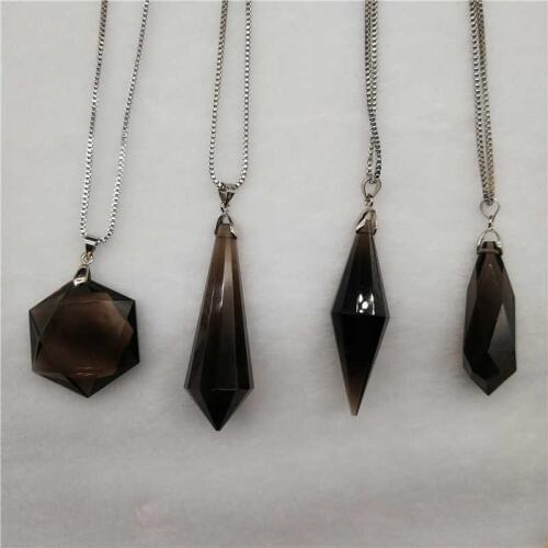 Natural tea crystal pendant Seven chakra crystal pendulum. Lady. Men pendant