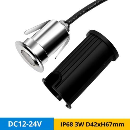12pcs/lot Mini 3W Underground Lamp DC12V 24V IP68 Outdoor Street Stairway Swimming Pool Fountain RGB Underwater Light Hole D31mm