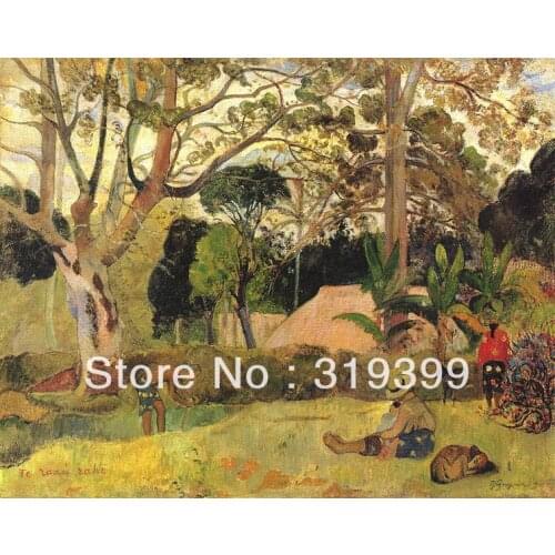 Portrait Oil Painting Reproduction on Linen canvas,The Big Tree by paul gauguin ,Free DHL Shipping,Museum Quality oil painting
