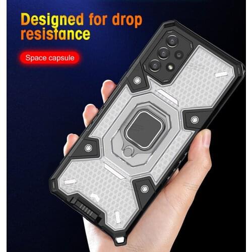 For Samsung A32 5G Shockproof Silicone Phone Case for samsung galax A52 A42 A71 5G A51 M31 M51 Space capsule Magnetic Ring cover