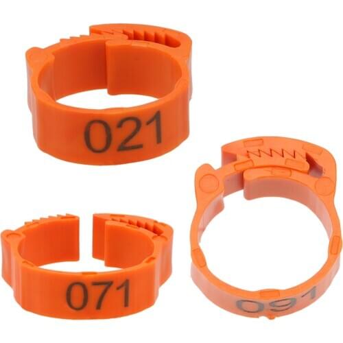 100Pcs/set Adjustable Leg Digital Label Poultry farm Supplies Foot Ring For Chicken Duck Pigeon Buckle Ring