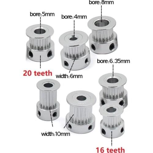 MEGA GT2 Timing Pulley 16 20 Tooth 2GT 20 16Teeth Bore 5mm 8mm Synchronous Wheels Gear Part For Width 6mm 10mm 3D Printers Parts