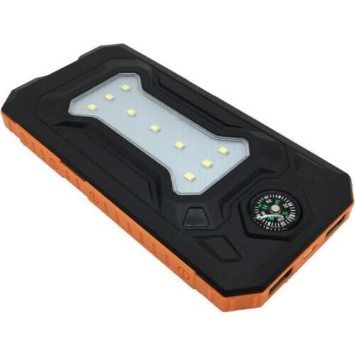 Ultra Thin Solar Mobile Power Supply with Compass Lighting Mobile Phone Power Bank Camping Lamp Charging