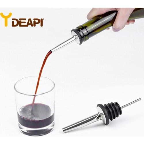 YDEAPI Stainless Steel Whisky Liquor Oil Wine Pourer Cap Spout Stopper Mouth Dispenser Bartender Kitchen Tools Bar Accessories