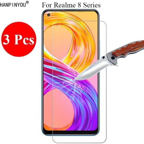 3 Pcs/Lot 9H 2.5D Tempered Glass Screen Protector For Realme 8 / Pro 5G Protective Film + Clean Tools