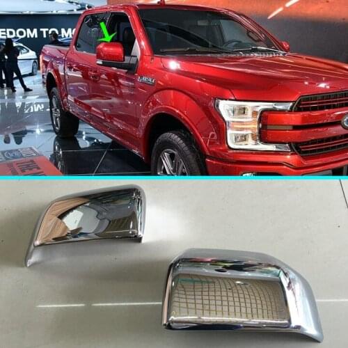 ABS Chrome Car Accessories Side Mirror Cover Trim Rear View Cap Overlay Molding Garnish For Ford FJ150 2017 2018