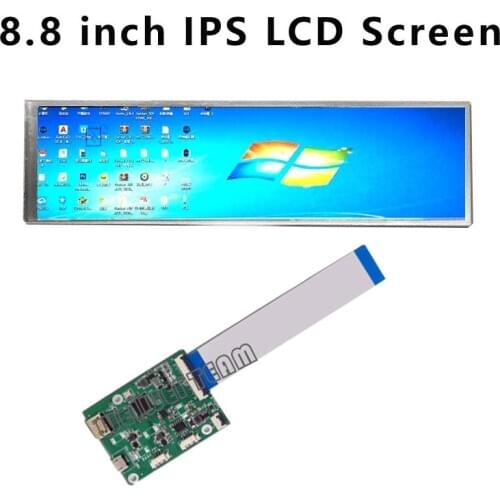 8.8 inch HSD088IPW1 LCD screen 1920x480 60Hz Aida64 Long Strip IPS Display USB Controller Board for Automotive Display Raspberry