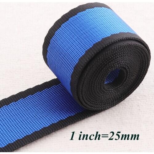 1"(25mm) Navy Blue Black Smooth Striped Webbing Ribbon Bag Purse Straps Totes Belts Tape Bag Handle woven bag strap
