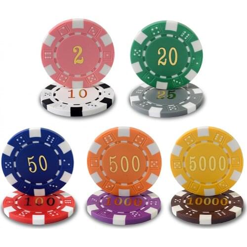 10pcs/pack ABS Bronzing Chips Poker Gambling Chips Texas Hold'em Baccarat Black Jack 21 Points Mahjong Casino Chips