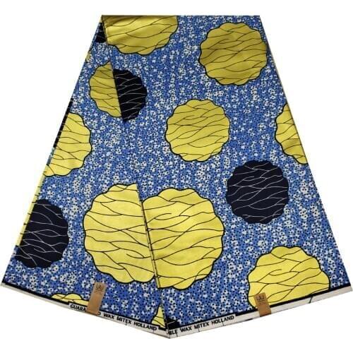 2020 New African Ankara Veritable Real Wax Gold Print Cotton Fabric For Women Gorgeous Evening Dress Pagne African Fabric