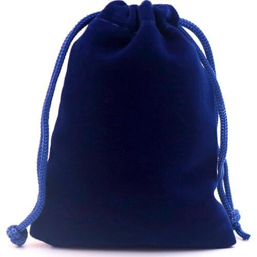 5x7cm 50Pcs/lot Royal Blue Velvet Bags Mini Jewelry Pouch Drawstring Gift Bag Favor Ring Earrings Packaging Bags