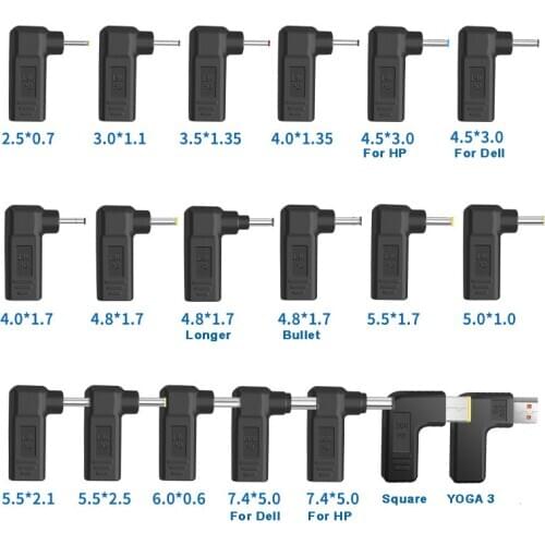 Laptop PD Power Adapter Connector DC Plug USB Type C Female to Universal Male Jack Converter for Lenovo Dell HP ASUS Notebook