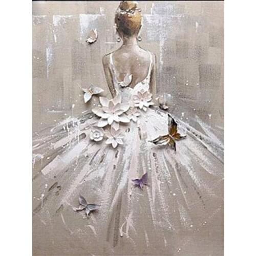 Diy Diamond Painting Girl Ballet Back View Beautiful Literary Nordic Style Full Diamond Handmade Point Diamond