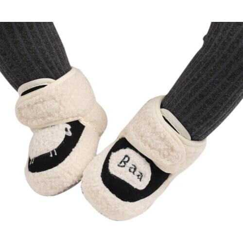 Baby Winter Shoes Boys Slippers Girls Baby Cute Sheep Design Kids Boots Soft Cotton Toddler First Crib Shoes For Christmas Gift