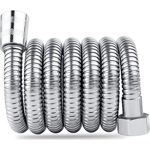 Stainless Steel Flexible Shower Hose 1.5m/2m Long Bathroom Bathtub Explosion-Proof Shower Pipe Encrypted Water Pipe Accessories