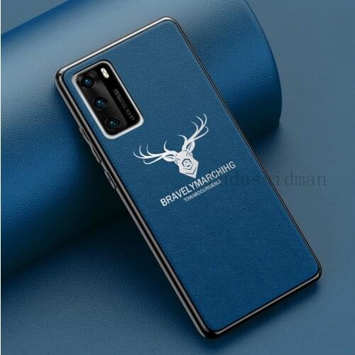 Classic Plain Leather Case For Huawei P40 P30 Lite P20 Nova 5T 3 3i 7i Mate 40 30 20 10 Pro Soft Pure Deer Back Cover