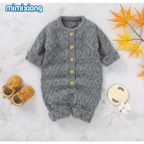 Baby Rompers Newborn Boys Girls Sweaters Clothes Autumn Long Sleeve Infant Bebes Overall One Piece Children Winter Warm Knitwear