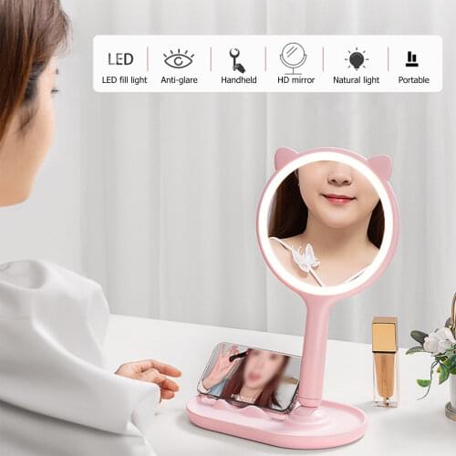 Creative Eye Shape Vanity Mirror Wrought Iron Jewelry Tray Earrings Necklace Holder Women Girl Makeup Mirror Decoration