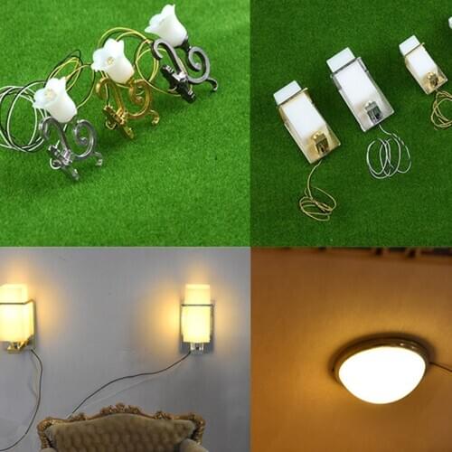 Hot Sale 1:25 Dollhouse Miniature Ceiling Lamp LED Light Dollhouse Furniture Toy Dolls House Lighting Toys Gifts For Children