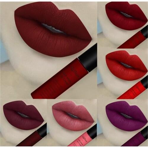 Qibest Makeup Long Lasting Lip Gloss Waterproof Soft Matte Lipgloss Cream Nude Pigment Red Brown Matt Liquid Lipstick Make Up