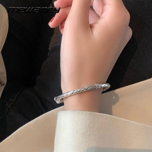 Mewanry 925 Sterling Silver Bracelet for Women New Trend Elegant Simple Design Thread Thai Silver Party Jewelry Birthday Gifts
