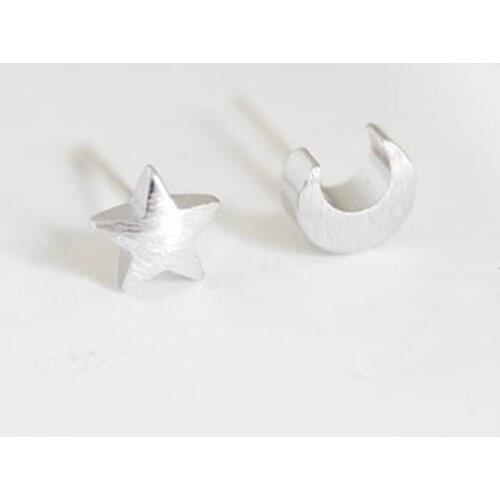 Fashion a star a moon combination stud earrings