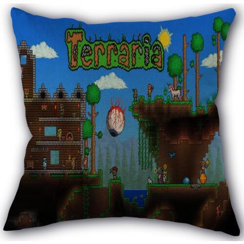 New Arrival Terraria Pillowcase Cotton Linen Fabric Square Zipper Pillowcase 45X45cm Wedding Decorative Pillow cover