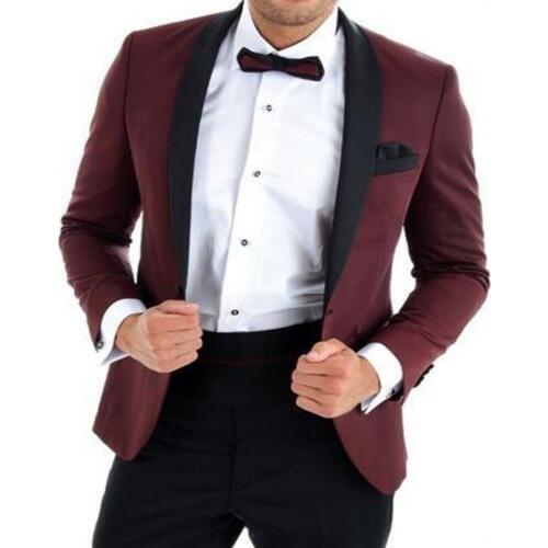 Newest Groomsmen One Button Groom Tuxedos Shawl Black Lapel Men Suits Wedding/Prom Best Man Blazer ( Jacket+Pants+Tie ) C375