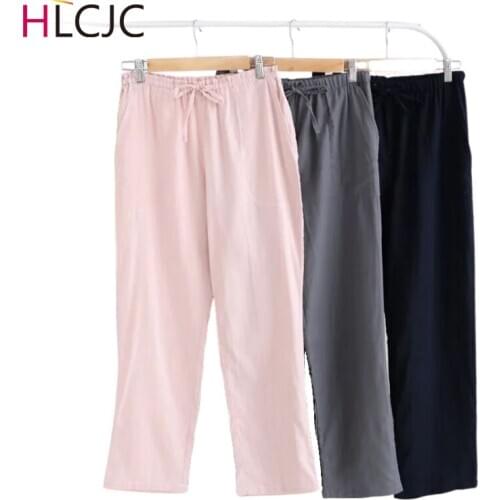 2020 New Cotton Couple Pajamas Pants Spring Summer Men Women Thin Home Pants Trousers Loose Large Size Cotton Gauze Pijama Pants