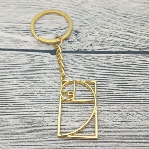 New Science Jewelry Fibonacci Key Chains Fashion Ratio Jewellery Ratio Car Keychain Bag Keyring For Women Men