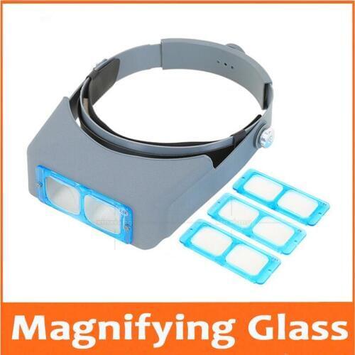 1.5X 2X 2.5X 3.5X LED illumination Optical Glasses Head-wearing Magnifier Wearing Magnifying Glass 4 Lenses Watch Repair Loupe