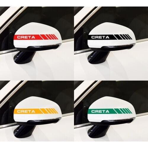 2Pcs Reflectante Car Stickers Rearview Mirror Reflective Tape Car Accessories Exterior Reflective Strip for Hyundai CRETA