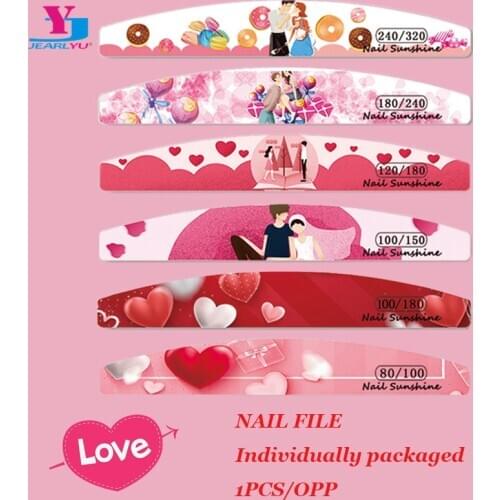 3/6/8/12pcs/Set Nail Files For Valentines Day Love Manicure UV Polish Buffer Wedding Gifts Sanding Nails Accesorios Tool