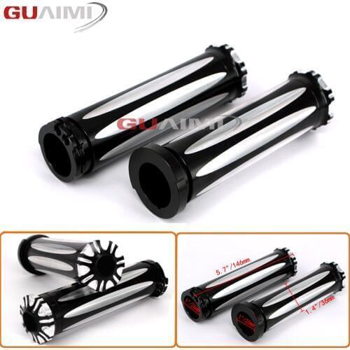 1" CNC Motorcycle Handlebar Hand Grips With Logo For Harley Sportster XL883 XL1200 Softail Touring Dyna Custom Cruiser Chopper