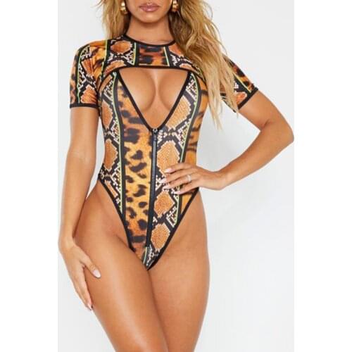 Sexy Plus Size African Snake Printed Swimwear Women One Piece Swimsuit 2020 High Cut Trikini Monokini Brazilian Bathing Suit 5XL