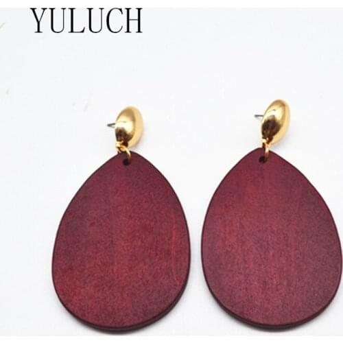 YULUCH Earring for Woman Handmade African Style Wood Drop Earrings Lady Girl Best Gift Fashion Design Lady Earring