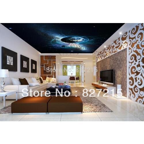U-2531 earth 3d vision printing stretch film with ceiling fixture for home improvement