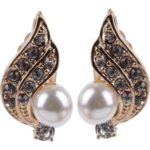 Angel Wings Earrings Long Crystal Clip Pearl Ear Cuff Trendy Earrings In Jewelry Gifts For Women Charm Earrings