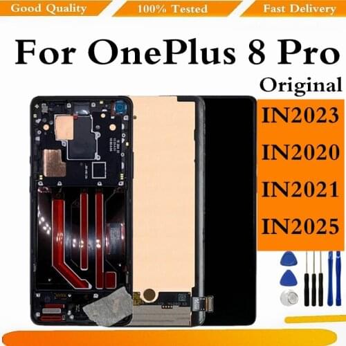 Original For OnePlus 8 Pro 1+8 Pro LCD Display Screen Touch Digitizer Assembly For 1+8Pro LCD Display With Frame Replace Part