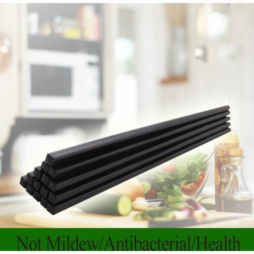 12 Pairs/lot High Quality Not Mildew Chinese Chopsticks Plastic Chopsticks Household Health Black Chopsticks Set HH16128