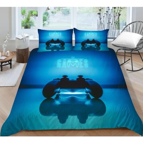 New 3D Blue Game Pad Printing Bedding set Duvet cover with pillowcases Twin Full Queen King sizes 2/3 pieces