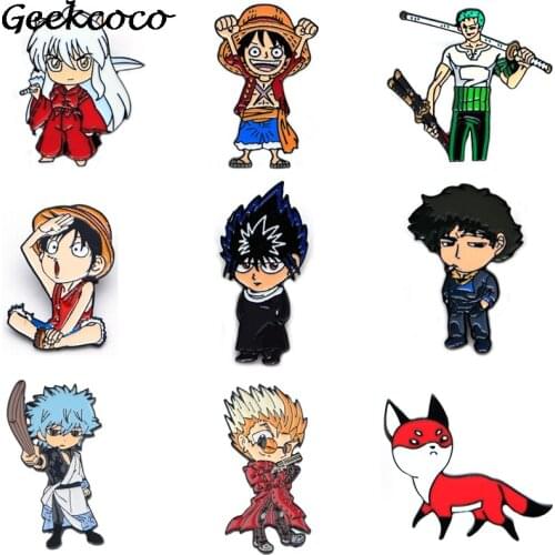 20pcs/lot J1837 Geekcoco Fashion Cartoon Anime Metal Enamel Pins and Brooches Lapel Pin Backpack Bags Badge Jewelry Kids Gifts