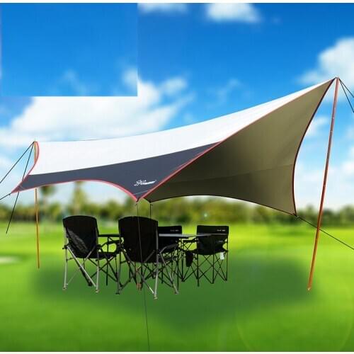 4 5 6 Person Outdoor Silver-Coated Canopy Tent UV Beach Pergola Awning Camping Barbecue Relief Hiking Car SUV Beach Shelter